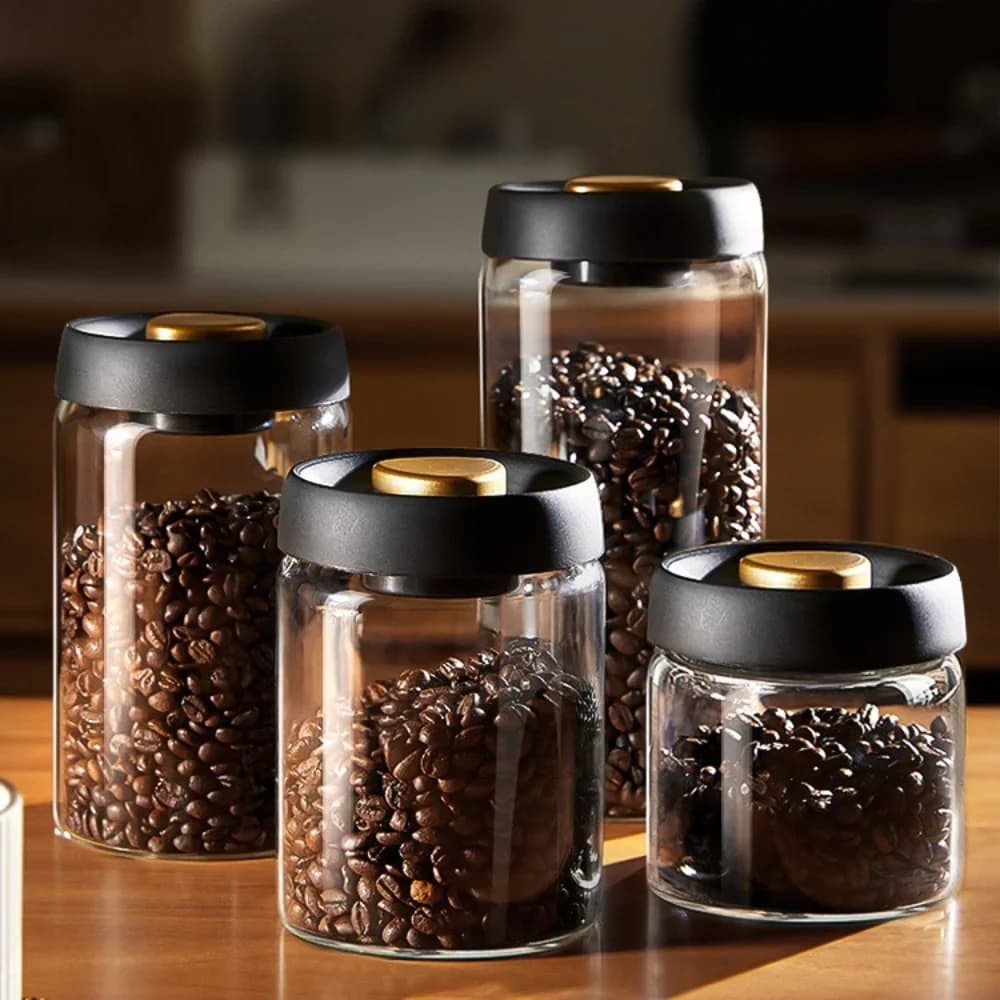Вакуумна скляна банка для кавових зерен та харчових продуктів, герметичний контейнер