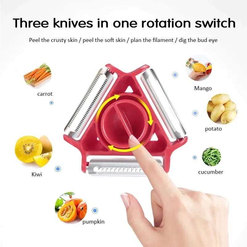 Набір овочечисток 3в1 Magic Trio Peeler: універсальна, для шаткування та соломки